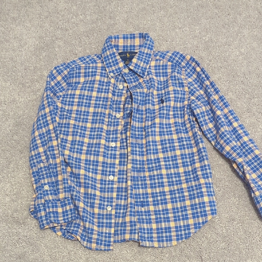 Ralph Lauren Blue and Yellow Button Down Shirt